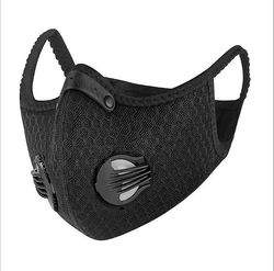 Linkrunning Anti forurening sportsmaske, halv ansigtsmaske, aktivt kul luftfiltre, luftblød maske sort 30cm*16cm