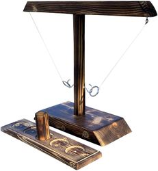 AIR Kroge Ring 7-spil med Shot Ladder Bundle Håndlavet træ håndholdt bord Brown