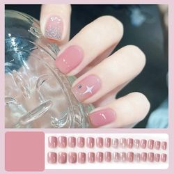 Bærbar negle patch aftagelig blød negle patch gelé lim færdig søm patch wearable nail patch Stjernerne