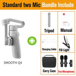 Zhiyun Smooth Q4 3-akset håndholdt gimbalstabilisator til Iphone 13 13 Pro 11 12 Samsung Galaxy Huawei Xiaomi Oneplus Smartphone Standard to mikrof...