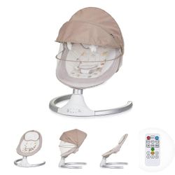 Chipolino vauvan bouncer Brida, kaukosäädin, hyttysverkko, tyyny, pehmolelut, ajastin Beige
