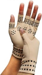 2 paria magneettista niveltulehdusta ehkäisevää sormetonta terveyshoitokäsineitä kuparilla infusoituja niveltulehduskäsineitä, kompressiohoitoa Iho...