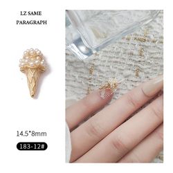 Manicure Zircon smykker Pearl Luksus Palace Mørk barok neglebjørn Dekoration 18312
