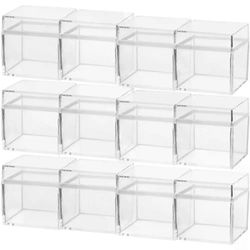 12 kpl karkkikoteloita neliön muotoinen vitriinin järjestäjän pidike kirkas näyttösäiliö