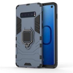 Stødsikker rustning sag for Samsung note10 med støttefod all inclusive dække blå rpc3448