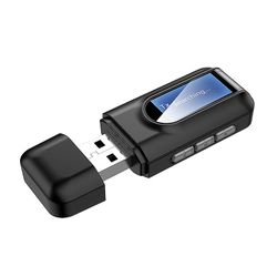 Linkrunning Bil Bluetooth-adapter, Bluetooth-sendermodtager, 2 i 1 Bluetooth-adapter, 3.5 mm stik, kompatibel med PC / TV / Billydsystem / højttale...