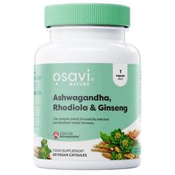 Osavi Ashwagandha + Rhodiola &; Ginseng kapselit 60