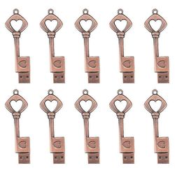 10x Usb 2.0 metallinen USB-kynäasema Puhdas kuparisydän USB-muistitikku (kupari, 8gb)