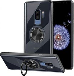 Suojakotelo 360 asteen rengasjalustalla Samsung Galaxy S9 Plus:lle Musta