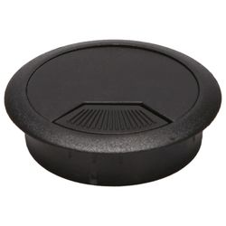 2 kpl 50 mm:n halkaisijaltaan olevia pöytäjohdon kaapeliläpivientejä, reiän suojus, musta