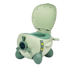 Kissqiqi Børnefly Toilet, Baby Auxiliary Toilet, Cartoon Toilet Grøn