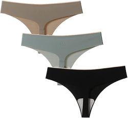Boeyaa Damer Højt talje Trusser Bikini Plus Size Maveshorts Sømløse Trusser 2 Pakke lyserød/lyserød/beige XL