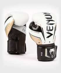 Venum Elite Evo -koukku- ja silmukkanyrkkeilyhanskat - valkoinen/kulta 10 oz.