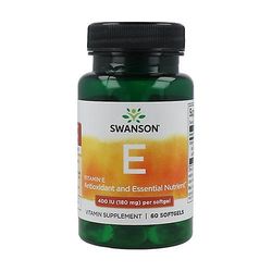 Swanson Vitamin E, 400 IU 60 softgels