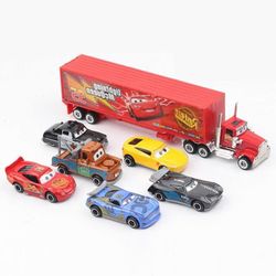 6kpl Autoja 3 Lightning Mcqueen Jackson Storm Mack Uncle Truck Metal Car Model Toy Gift Car Toy Set