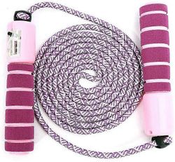 Tinor Lasten puuvillahyppynaru laskurilla ja mukavilla ja luistamattomilla kahvoilla, ihanteellinen kuntoiluun ulkona