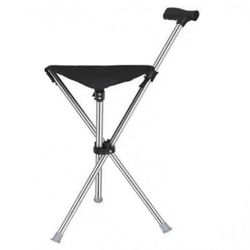 Vanhusten kävelykeppi istuimella ulkona kannettava teleskooppinen vaellussauva tuoli, joka sopii vaellukseen 1