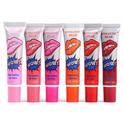 ROMANTIC BEAR 15g x 6kpl huulikiiltosetti Tear-off huulipuna huulikiilto huulikalvo pitkäkestoinen tarttumaton C