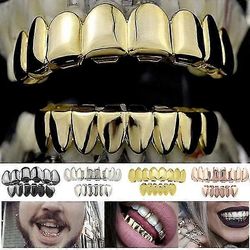 Ylä/alaosa tai setti uudet hip hop hampaat grillisarja hammasgrillit korut 1kpl Hopea lower teeth