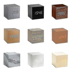 Gingko kuutio LED-napsautuskello herätyskello äänen aktivoinnilla (aika, päivämäärälämpötila) Eri värejä A10-Hyvä Musta ja punainen