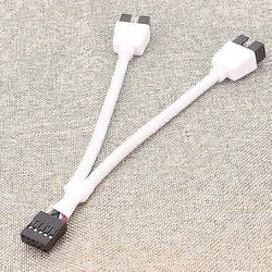 Emolevyn 9-nastainen USB-otsikko Dual USB2.0 9pin-jakajakeskittimen jatkokaapeliin Kuten