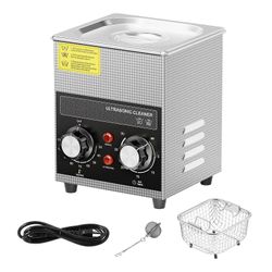 Succebuy 2L ultraäänipuhdistin lämmittimen ajastimella ja korilla, 60W puhdistuskone kelloinstrumenteille, lasit, kolikko, metalliosat, työkalu