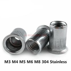 20stk M3 M4 M5 M6 M8 304 Rustfrit stål Rivnut Lille forsænket hoved Nittede møtrikker Indsats Nutsert Cap Nittemøtrik Hw149