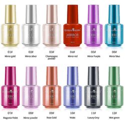 Nail Gel Neglelak Sug af Uv Led Farve Base Top Coat Neglelak Spejl guld