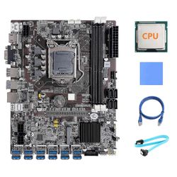 B75 eth mboard 12 PCIE til USB A1155 Mboard med Om CPU + SATA-kabel + RJ45 Netwo