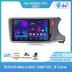 Bicaco För Honda City 2014+ Rhd 2 Din Android 12.0 Bilradio Multimedia Videospelare Gps Navigering 4g Carplay Huvudenhet 9863 2 32G B