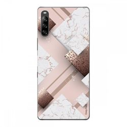 Crazy Kase Hull Til Sony Xperia L4 I Silikone Soft 1 Mm, Pink Marmor og Chokolade