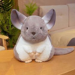 Lasten muhkea hamsteri tyynyt, muhkeat chinchillot, muhkeat eläimet, maskotti, joululelut harmaa 25cm