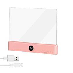 Kirjavalo, ladattava kirkas LED-tasainen lukuvalo, jossa 3 väriä ja ajastin, lautaslamppu, kirja, täysikokoinen Pink