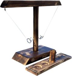 AIR Forrevne Ring Kaste Game - Håndlavet træ kaste med Shot Ladder Bundle Set Brown