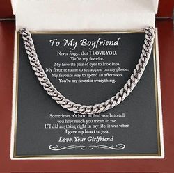 miehelleni aviomieheni poikaystävä ruostumattomasta teräksestä valmistettu kuubalainen ketjukaulakoru hänelle, romanttiset syntymäpäivälahjat hänel...