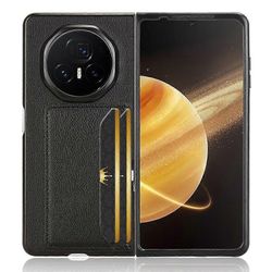 Honor Magic V3 5G -kotelokortin pidike Litchi Texture Leather + PC taitettava puhelimen kansi Musta