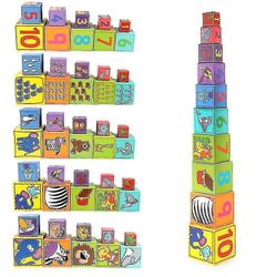 Venalisa Baby Toy Box Folding Cups Drenge og piger 1 2 4 år Gammel Papir Tidlig Uddannelse Puzzle|blokeringer
