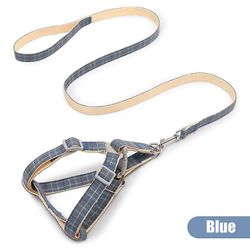 Justerbar Vest Krave Nylon Pet Hund Bly Snor, 120x1.0cm blå farve
