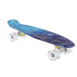 Suren 22" Junior Youth Skateboard Mini Standard Skate Board med høj rebound led blinkende pu hjul Blå