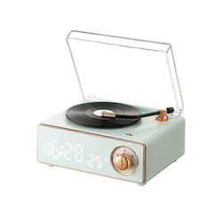 YJQ-WT4 retro bluetooth-kaiutin musta liimalevy herätyskello stereokaiutin Vaaleansininen
