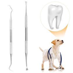 Xceedez Professionelt tandværktøj til hunde - tandstenfjerner i rustfrit stål - tandrensningssæt (2 pakke)