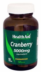 Health Aid Cranberry 5000mg-standardoitu, 60 tablettia