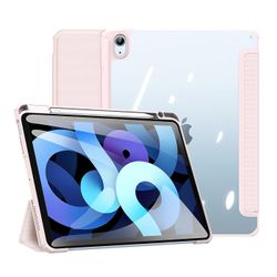 Foxdock Hybrid slank kasse til Ipad Air 4 10,4 tommer 2020 Auto Wake / søvn stødsikker dækning med klar ryg shell fit - pink