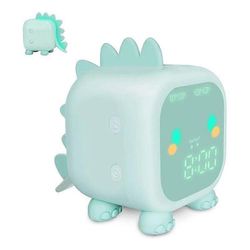 Lasten digitaalinen herätyskello Dinosauruskello Lasten unikouluttaja herätys yölamppu Vihreä