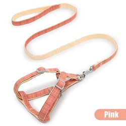 Justerbar Vest Krave Nylon Pet Hund Bly Snor, 120x1.0cm Pink Color