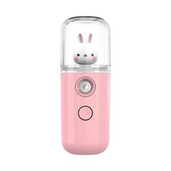 USB Nano Sprayer Facial Steamer Mini Bærbar Fuktighetsgivende Vann Spray Luftfukter Oppladbar Beauty Hydration Instrument B ROSA KANIN