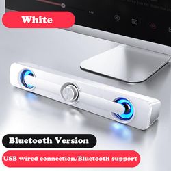 Sajygv USB-kablet høyttaler for datamaskin, soundbar, stereo subwoofer, surround sound box, led, pc, laptop, telefon, nettbrett, mp3, urettferdig B...