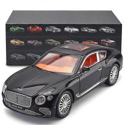 1:24 Continental GT Model Car Alloy Toy Car Collectible Pull Back Toy Vehicles with (musta) musta laatikolla