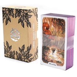 Uusin tammi Tuhkapiikki Kolme puuta Tarot vihkolla Kullattu reuna Luontokasvi Tarot Koko 12*7cm Kortti Lasten joululahjat Light Grey