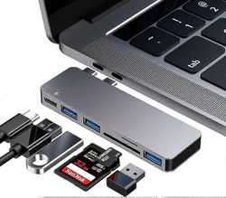 Usb C -keskitinsovitin, joka on yhteensopiva Macbook Pron/airin kanssa, 6 in 1
